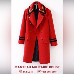 - 🌟 Zara Red Long Military
Wool Coat